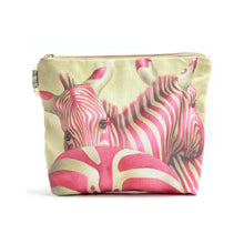 Load image into Gallery viewer, Pink Zebra Cosmetic Bag Small
