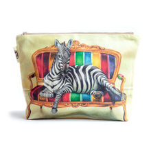 Load image into Gallery viewer, Zebra Small Zip Bag