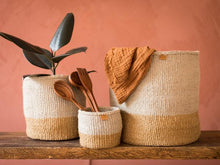 Load image into Gallery viewer, MBILI : Two Tone Woven Storage Basket