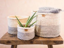 Load image into Gallery viewer, ITALE: Grey Colour Block Woven Basket