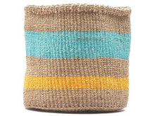 Load image into Gallery viewer, IWALO: Orange & Turquoise Woven Storage Basket