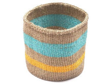 Load image into Gallery viewer, IWALO: Orange & Turquoise Woven Storage Basket