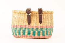 Load image into Gallery viewer, ALIKA : Child's Pink and Turquoise Oblong Bike Basket