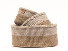 Load image into Gallery viewer, CHALI : Brown & Grey Colour Block Woven Basket