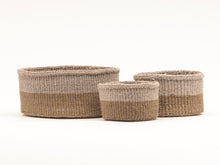 Load image into Gallery viewer, CHALI : Brown & Grey Colour Block Woven Basket
