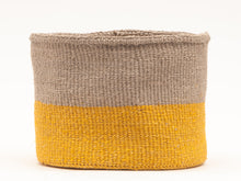 Load image into Gallery viewer, GHAFLA : Yellow & Grey Duo Colour Block Woven Basket