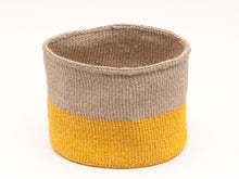 Load image into Gallery viewer, GHAFLA : Yellow & Grey Duo Colour Block Woven Basket