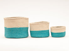 Load image into Gallery viewer, LAZIMA : Turquoise Colour Block Woven Basket