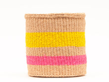 Load image into Gallery viewer, MAZAO: Fluoro Pink and Yellow Woven Storage Basket