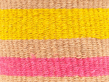 Load image into Gallery viewer, MAZAO: Fluoro Pink and Yellow Woven Storage Basket