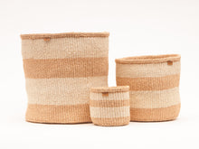 Load image into Gallery viewer, MSETO: Sand and Natural Wide Stripe Woven Storage Basket