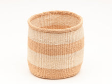 Load image into Gallery viewer, MSETO: Sand and Natural Wide Stripe Woven Storage Basket