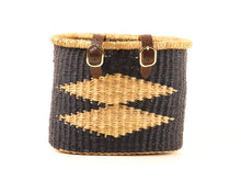 Load image into Gallery viewer, NAMNAM : Handcrafted Midnight Blue & Natural Bike Basket