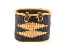 Load image into Gallery viewer, NAMNAM : Handcrafted Midnight Blue & Natural Bike Basket