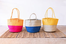 Load image into Gallery viewer, MWEPESI: Grey and Yellow Colour Block Shopper