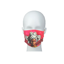 Load image into Gallery viewer, African Woman Black & White Face Mask