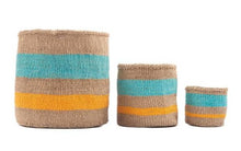 Load image into Gallery viewer, IWALO: Orange & Turquoise Woven Storage Basket