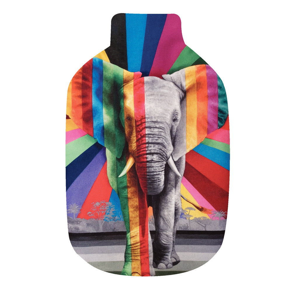 Wildlife In Colour: Elephant Hot Water Bottle Cover & Rubber Bottle