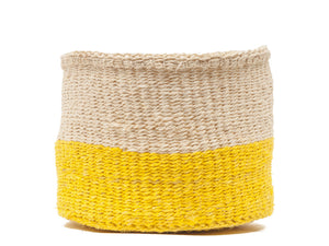 ALIZETI : Yellow Colour Block Woven Basket