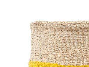 ALIZETI : Yellow Colour Block Woven Basket