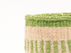 KURUDIA: Green Stripe Woven Storage Basket