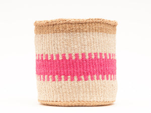 KUZUIA: Fluoro Pink and Natural Woven Storage Basket