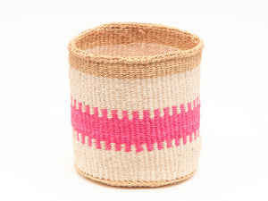 KUZUIA: Fluoro Pink and Natural Woven Storage Basket