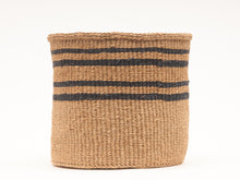 Load image into Gallery viewer, LAINI : Thin Stripe Charcoal Black &amp; Natural Woven Storage Basket (3 variants)
