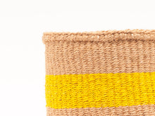 Load image into Gallery viewer, MAZAO: Fluoro Pink and Yellow Woven Storage Basket
