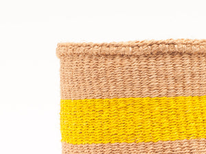 MAZAO: Fluoro Pink and Yellow Woven Storage Basket