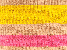 Load image into Gallery viewer, MAZAO: Fluoro Pink and Yellow Woven Storage Basket
