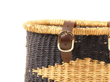 Load image into Gallery viewer, NAMNAM : Handcrafted Midnight Blue &amp; Natural Bike Basket
