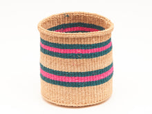 Load image into Gallery viewer, NDOTO : Turquoise, Pink and Sand Woven Storage Basket
