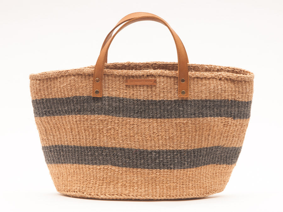 MCHANA: Black Stripes Shopper and Picnic Bag