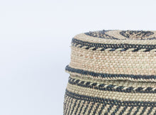 Load image into Gallery viewer, NYUMBA : Black and Natural Lidded Storage Baskets (3 variants)
