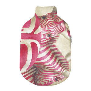 Pink Zebra Hot Water Bottle Cover & Rubber Bottle