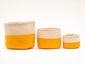 RUKIA : Orange Colour Block Woven Basket